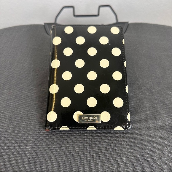 kate spade Other - Kate Spade Cream and Black Polka Dot Passport Wallet